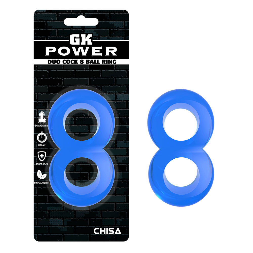 Duo Cock 8 Ball Ring-Blau