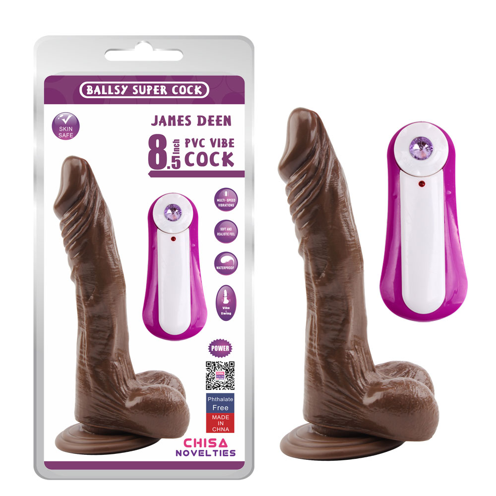 JAMES DEEN 8.5 Vibrierender Dildo-Braun