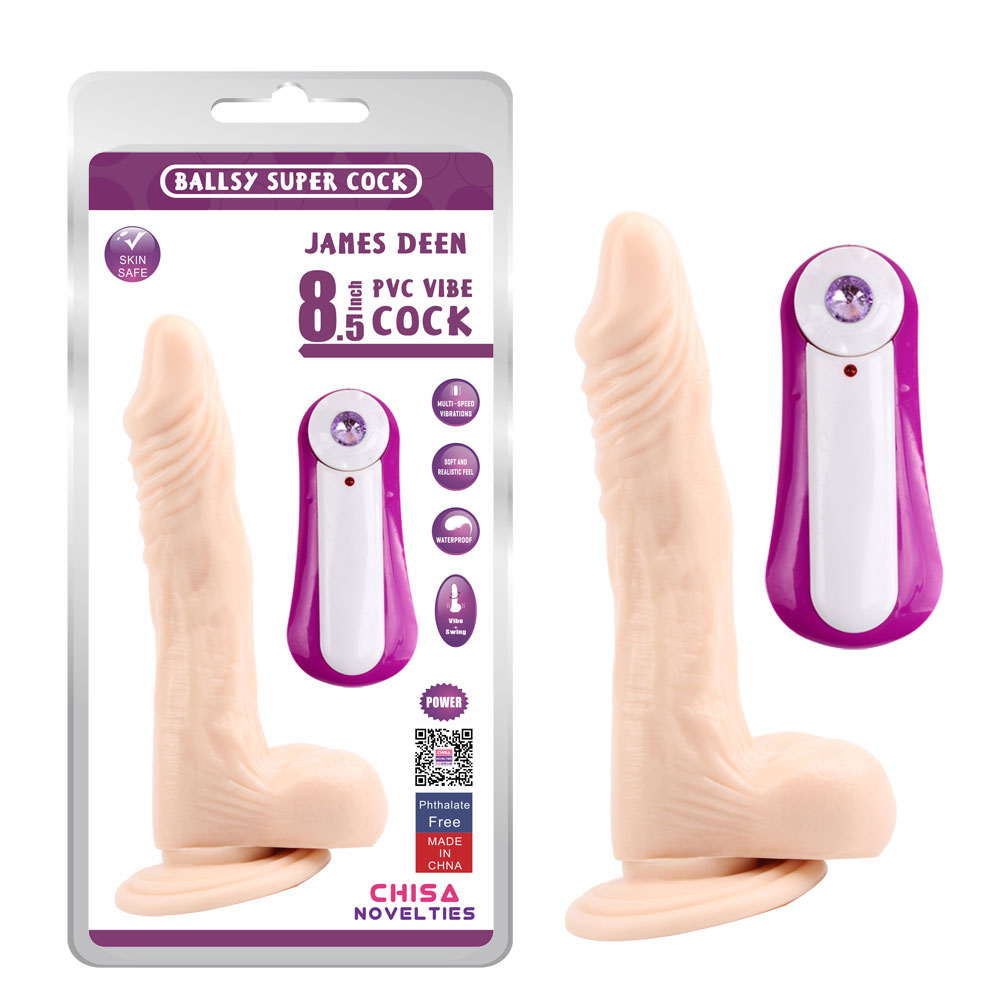 JAMES DEEN 8.5 Vibrierender Dildo-Fleisch
