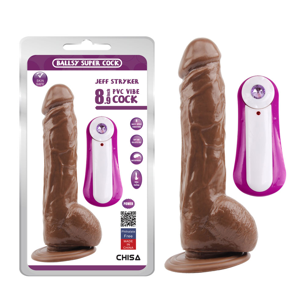 JEFF STRYKER 8.9 Vibrierender Dildo-Braun